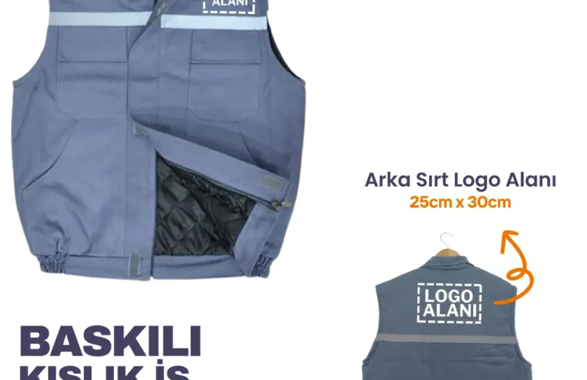 Baskili Kislik Is Yelegi Gri 2