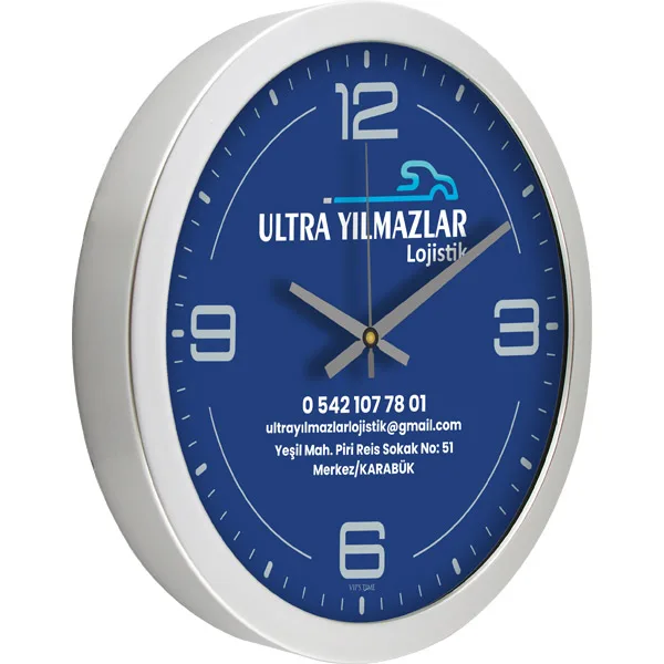 Aplus Promosyon Ürünleri 💠 V30-575-g gümüş metalize duvar saati