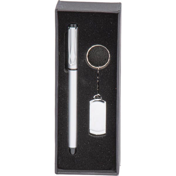 Promosyon metal usb bellek ve kalem seti 8210-32gb