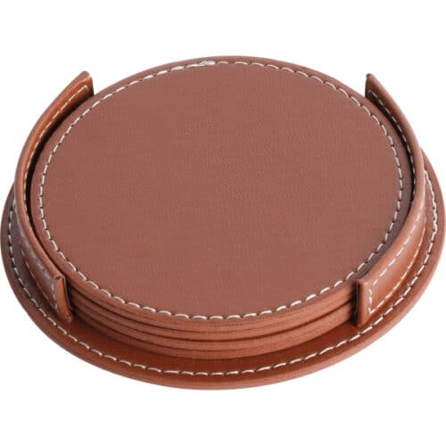 Promosyon Deri Bardak Altlığı Taba D-3820-T