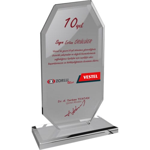 EKT-102-ŞF Şeffaf Kristal Plaket