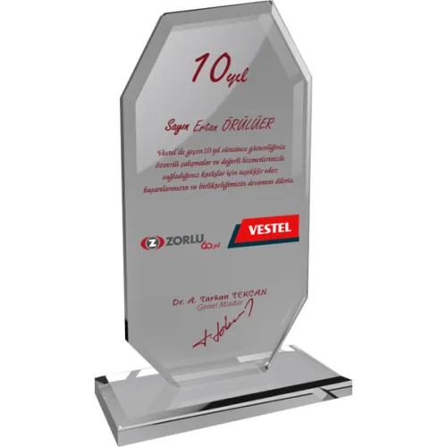EKT-102 Şeffaf Kristal Plaket