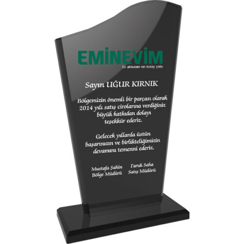 EKT-108-FM Füme Kristal Plaket