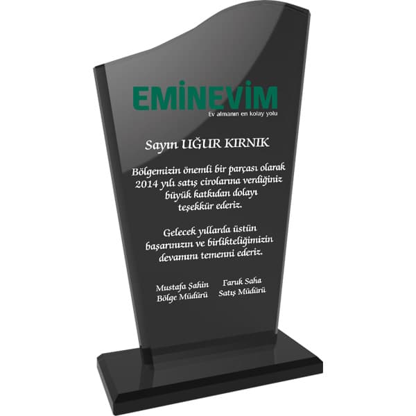Promosyon kristal plaket füme ekt-108-fm
