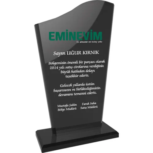 EKT-108 Füme Kristal Plaket