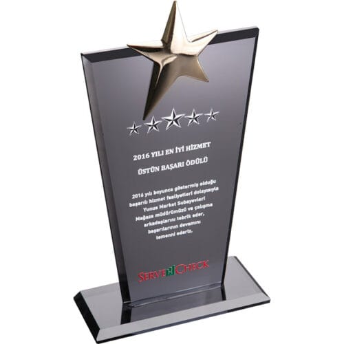 EKT-128-FM Füme Kristal Plaket