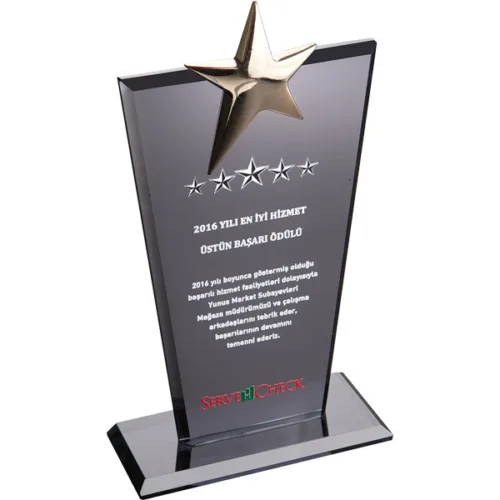 EKT-128 Füme Kristal Plaket