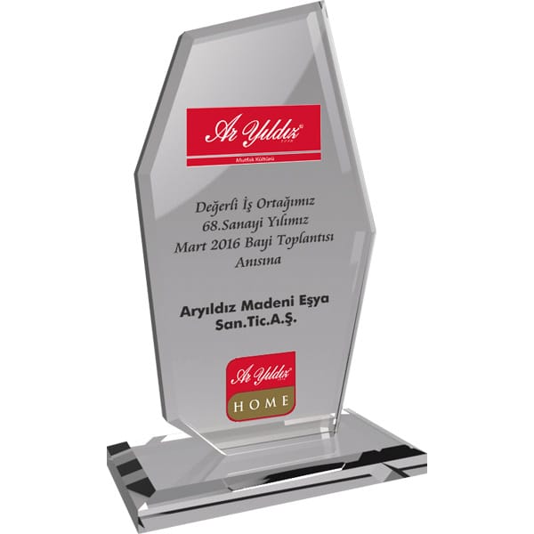 Ekt-275-şf şeffaf kristal plaket