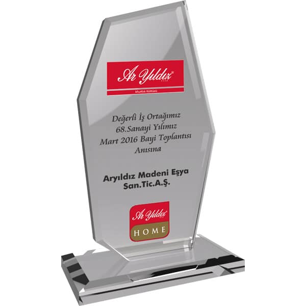 Promosyon kristal plaket şeffaf ekt-275-şf