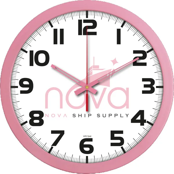 V30-333-pm pembe plastik duvar saati