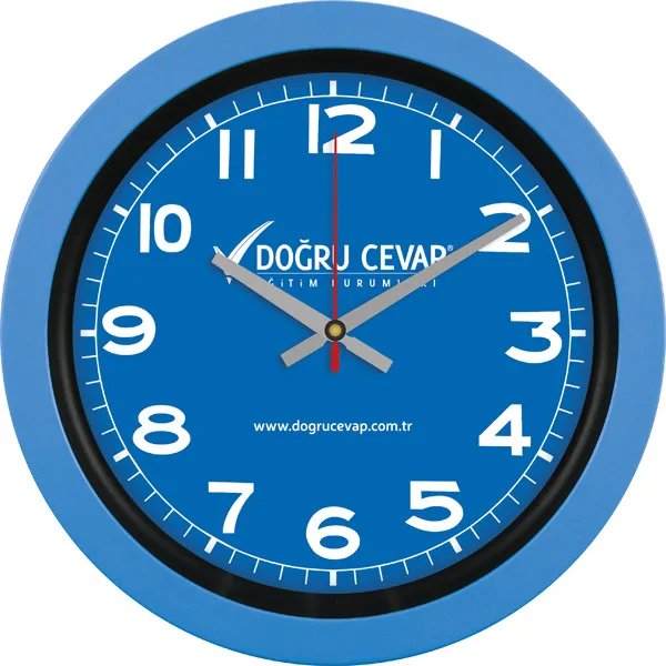 V30-346-mv mavi plastik duvar saati