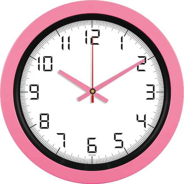 V30-346-pm pembe plastik duvar saati