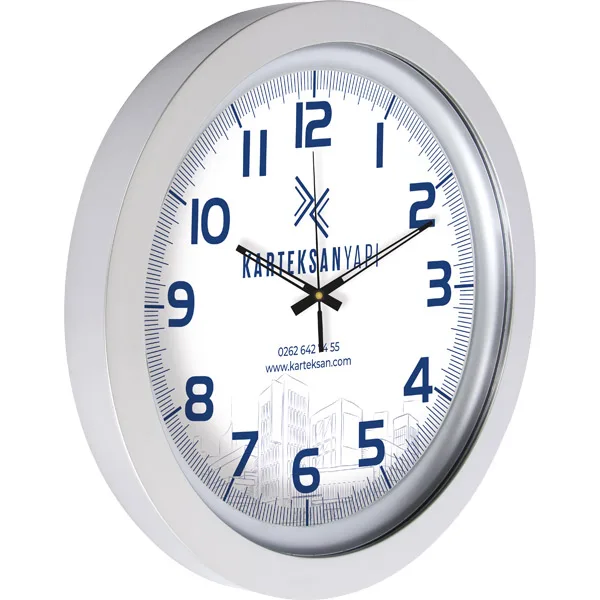 Aplus Promosyon Ürünleri 💠 V30-741-g gümüş metalize duvar saati