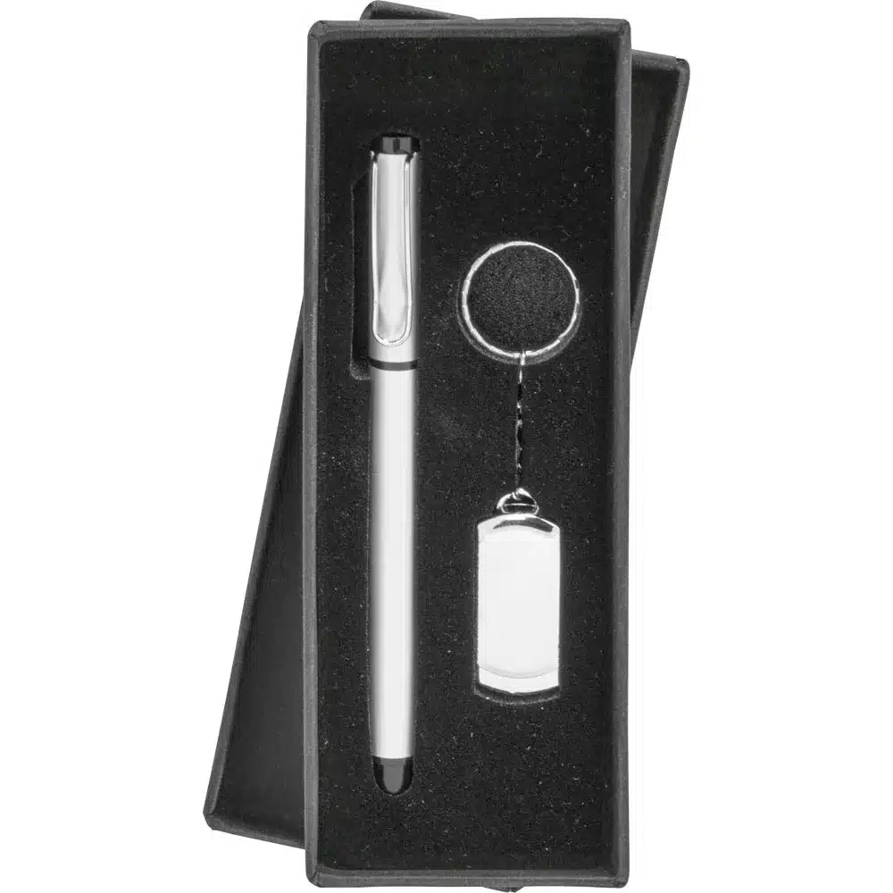 Promosyon metal usb bellek ve kalem seti 8210-32gb