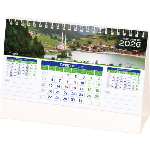 AMT-01-TB Taslama – Beyaz Manzara Masa Takvimi