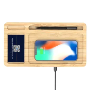 Aplus promosyon ürünleri • bambu masaustu organizer wireless mobil sarj cihazi