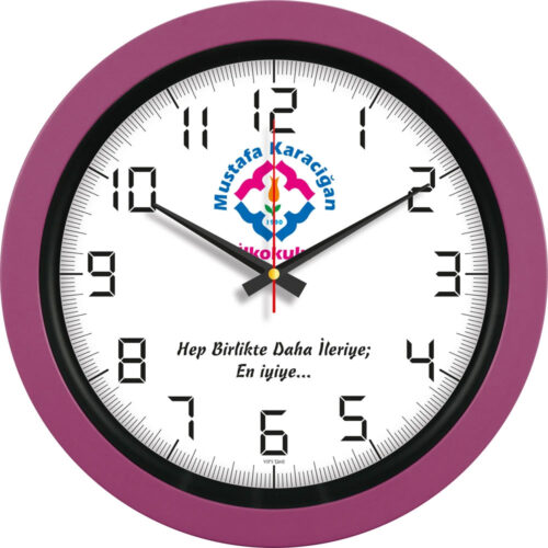 V30-346-FSY Fuşya Plastik Duvar Saati