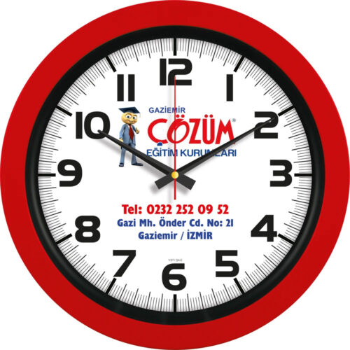 V30-346-K Kırmızı Plastik Duvar Saati