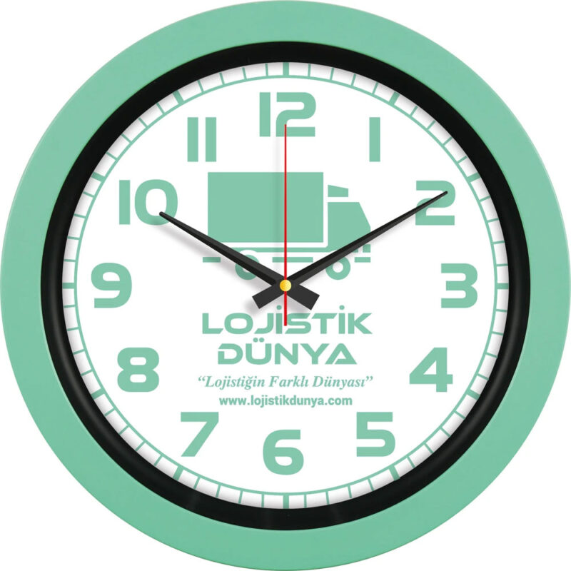 V30-346-mysl mint yeşili plastik duvar saati