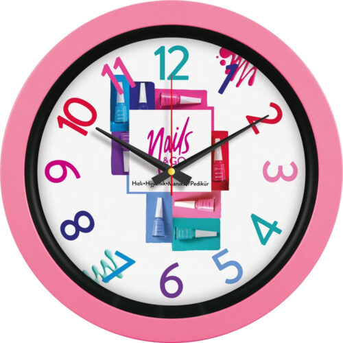 V30-346-PM Pembe Plastik Duvar Saati