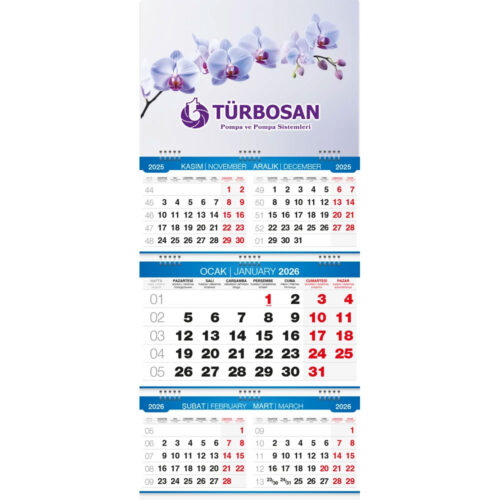 GMC-14 33 x 73 cm Beş Aylık Gemici Takvim