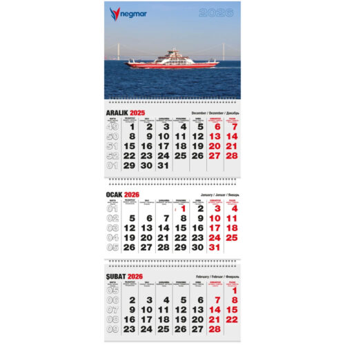 GMC-22 32 x 77 cm Klasik Taslama Gemici Takvim