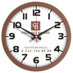 V30-333-KH Ø 30 cm Kahverengi Plastik Duvar Saati