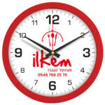 V30-334-K Ø 35 cm Kırmızı Plastik Duvar Saati