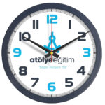 V30-334-L Ø 35 cm Lacivert Plastik Duvar Saati