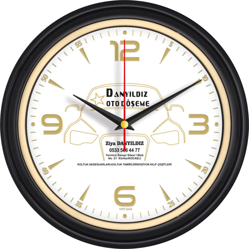 V30-522-sv ø 34 cm plastik duvar saati