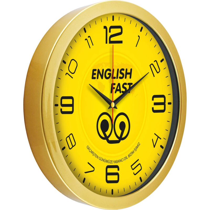 V30-575-a ø 30 cm altın metalize duvar saati