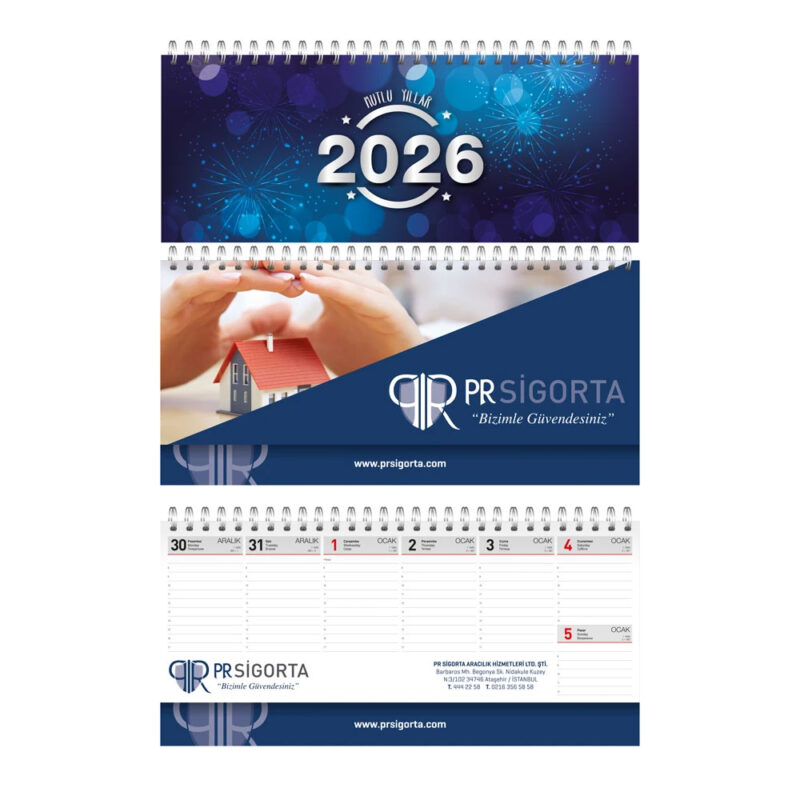 APLUS PROMOSYON ÜRÜNLERI » 901 32 x 12 cm spiralli haftalık sümen