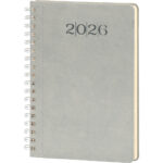 Bostancı-S 20 x 28 cm Gri Spiralli Günlük Ajanda