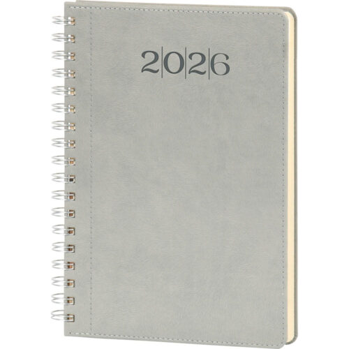 Bostancı-S 20 x 28 cm Gri Spiralli Günlük Ajanda