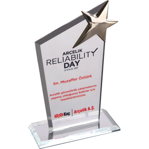 EKT-110 12 x 21 cm Şeffaf Kristal Plaket