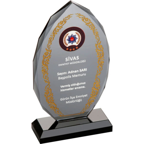 EKT-155 12 x 20 cm Kristal Plaket