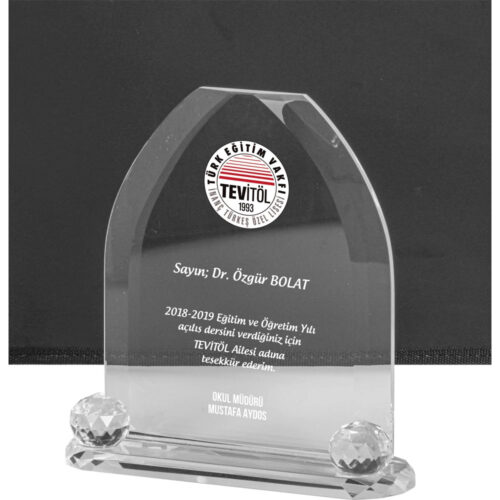 EKT-209 18,5 x 18,5 cm Kristal Plaket