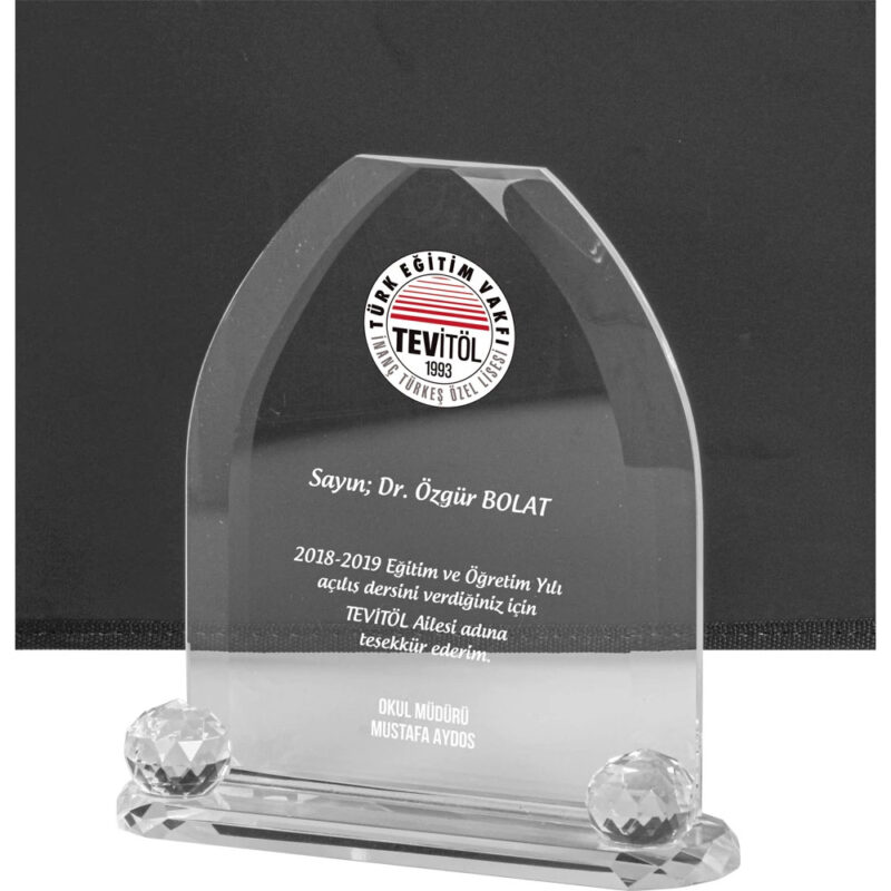 Ekt-209 18,5 x 18,5 cm kristal plaket