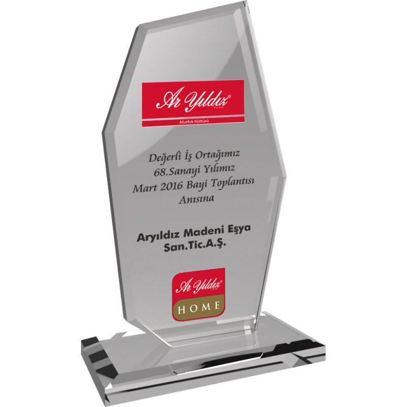 Ekt-275 12 x 21 cm şeffaf kristal plaket