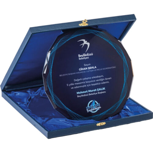 EKT-440 25 x 25 cm Kutulu Kristal Plaket