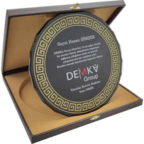 EKT-510 25 x 25 cm Kutulu Kristal Plaket