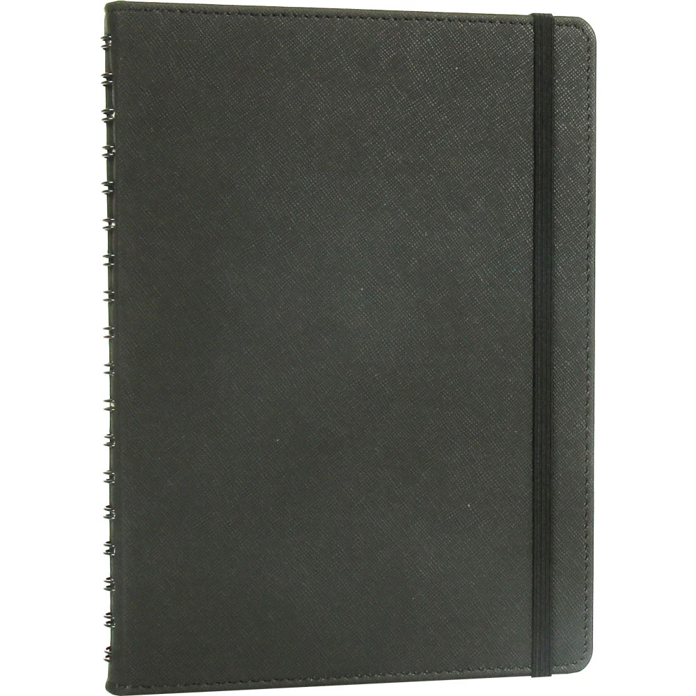 Hereke 17,5 X 24 Cm Siyah Gizli Spiralli Günlük Ajanda