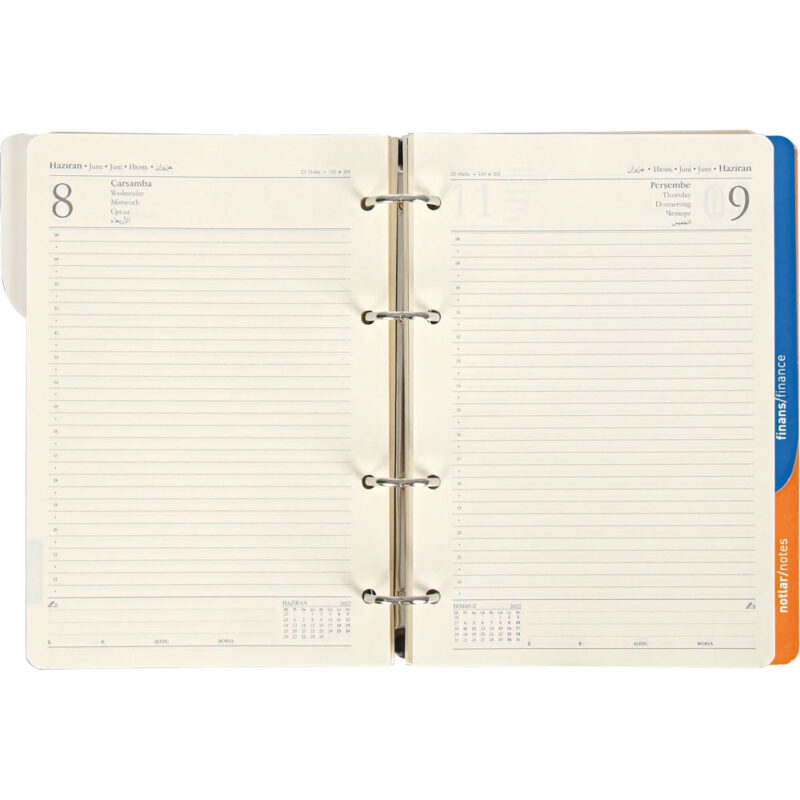 Mersin 18 x 23 cm siyah organizer ajanda