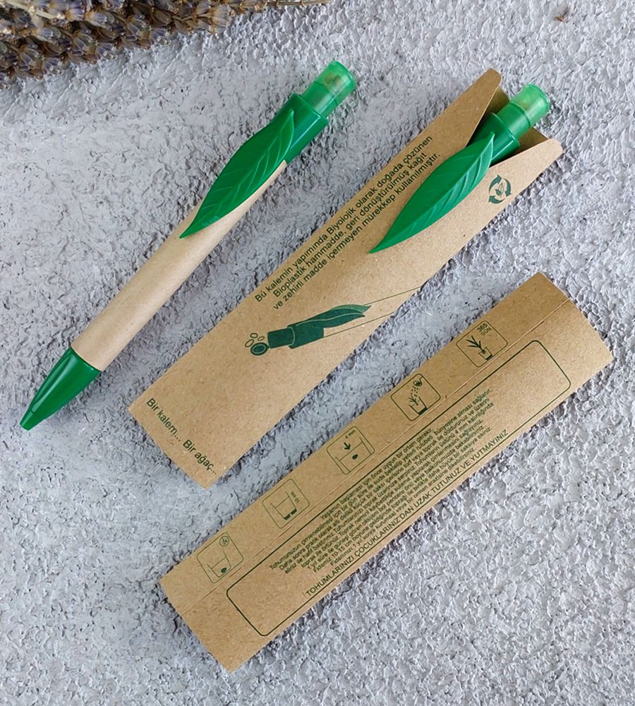 Aplus promosyon ürünleri » tohumlu yaprak klips tukenmez kalem