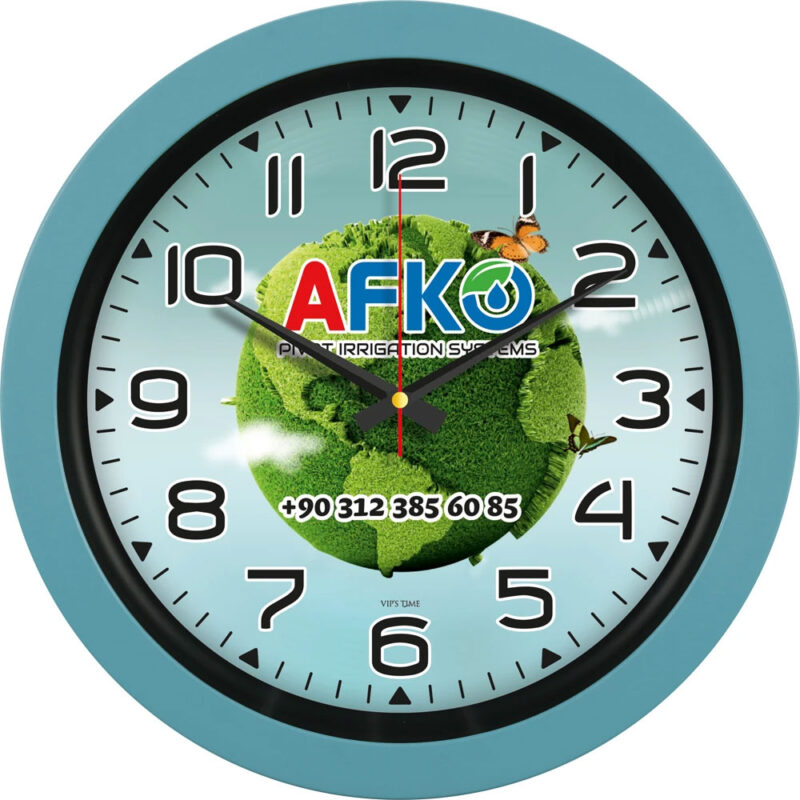 V30-346-cmv ø 40 cm çelik mavisi plastik duvar saati