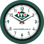 V30-346-HYSL Ø 40 cm Haki Yeşil Plastik Duvar Saati