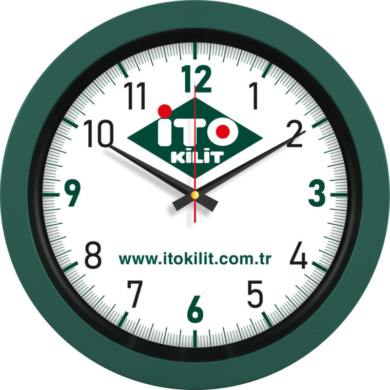 V30-346-hysl ø 40 cm haki yeşil plastik duvar saati