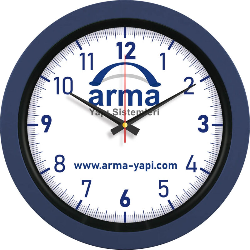 APLUS PROMOSYON ÜRÜNLERI » V30-346-l ø 40 cm lacivert plastik duvar saati