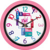 V30-346-PM Ø 40 cm Pembe Plastik Duvar Saati