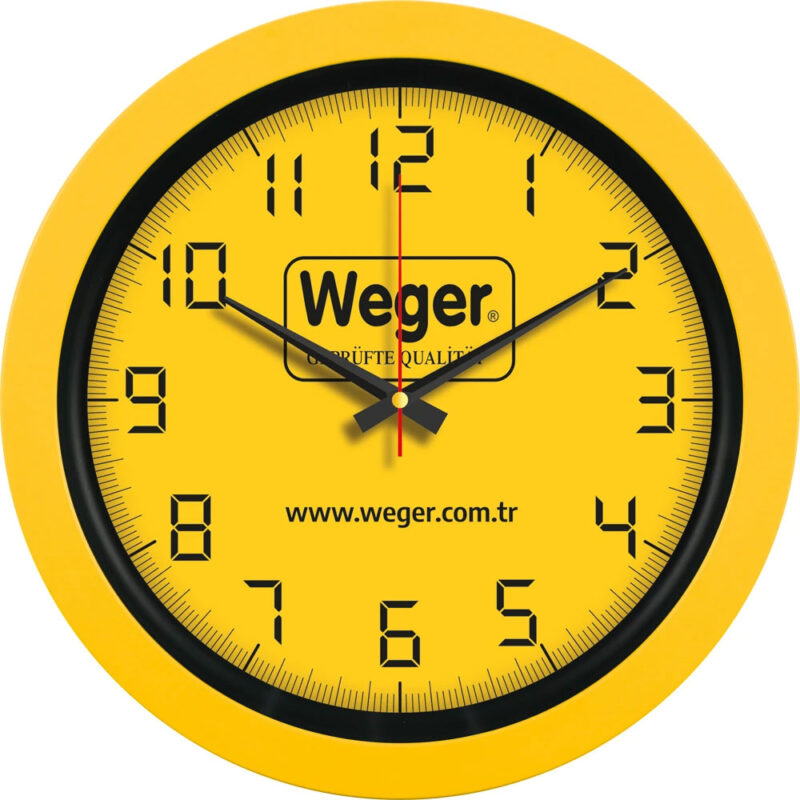 V30-346-sr ø 40 cm sarı plastik duvar saati